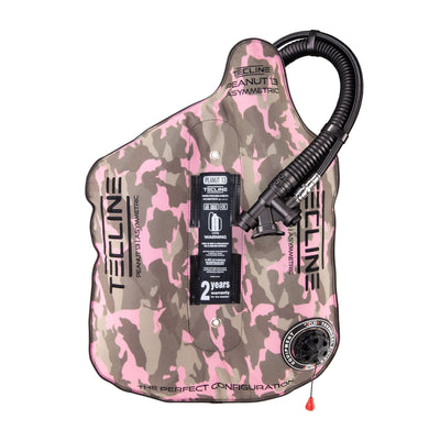 Tecline Peanut 13 wing in camo pink, front view