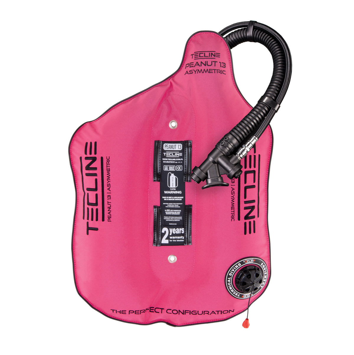 Tecline Peanut 13 wing in pink, front view