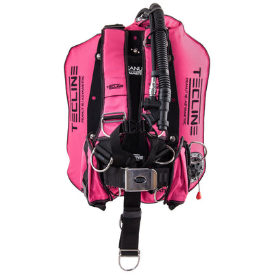 Tecline Peanut 16 Lady Comfort set in pink, harness side with padded shoulder straps