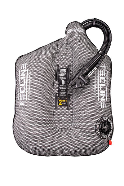Tecline Peanut 21 Professional wing in grey Kevlar, front view with the inflator