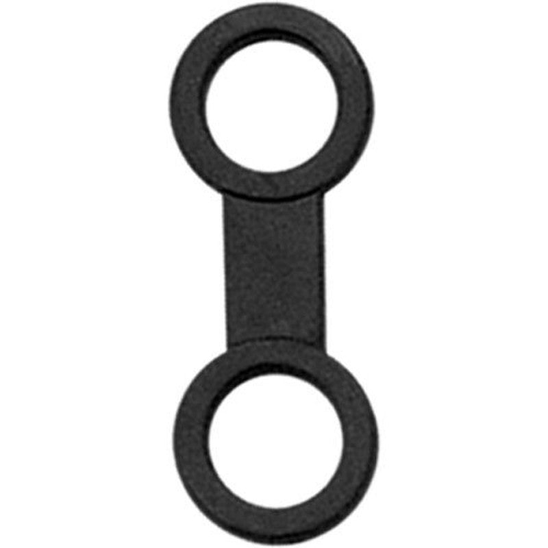 Black rubber figure-of-eight snorkel keeper