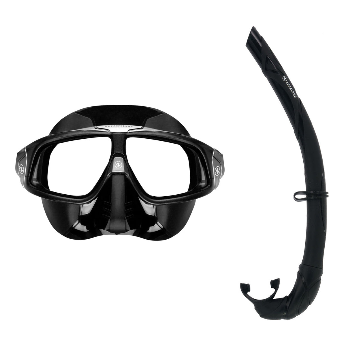 Aqua Lung Sphera X mask and Wrap snorkel, both in black