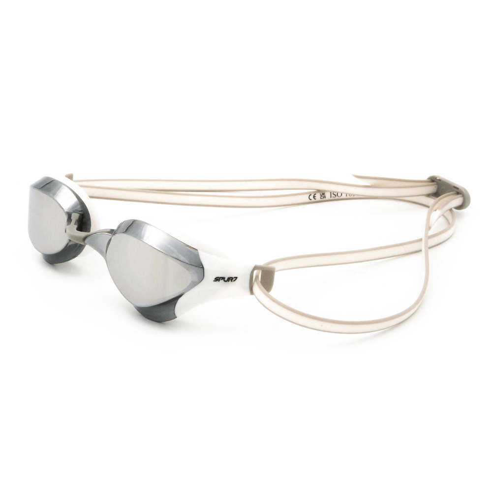 Spurt aqua evolution racer goggles, aquamarine and grey frame with aqua gold mirror lens