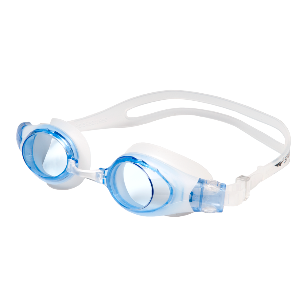Spurt aquatic goggles, opaque white frame with light blue lens