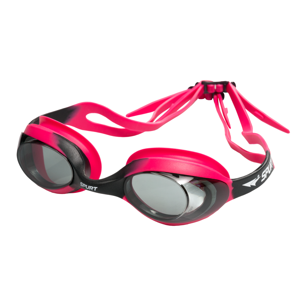 Spurt blaze junior goggles, pink and black frame with mirror silver lens