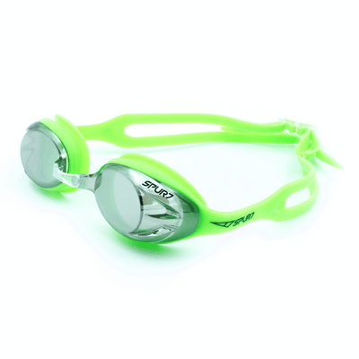 Spurt crush goggles, bright green frame with mirror silver lens