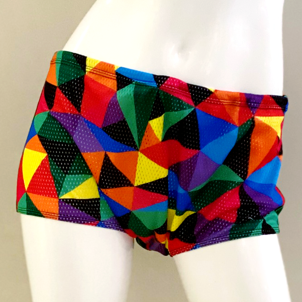 Spurt drag suit swim shorts in bright triangles