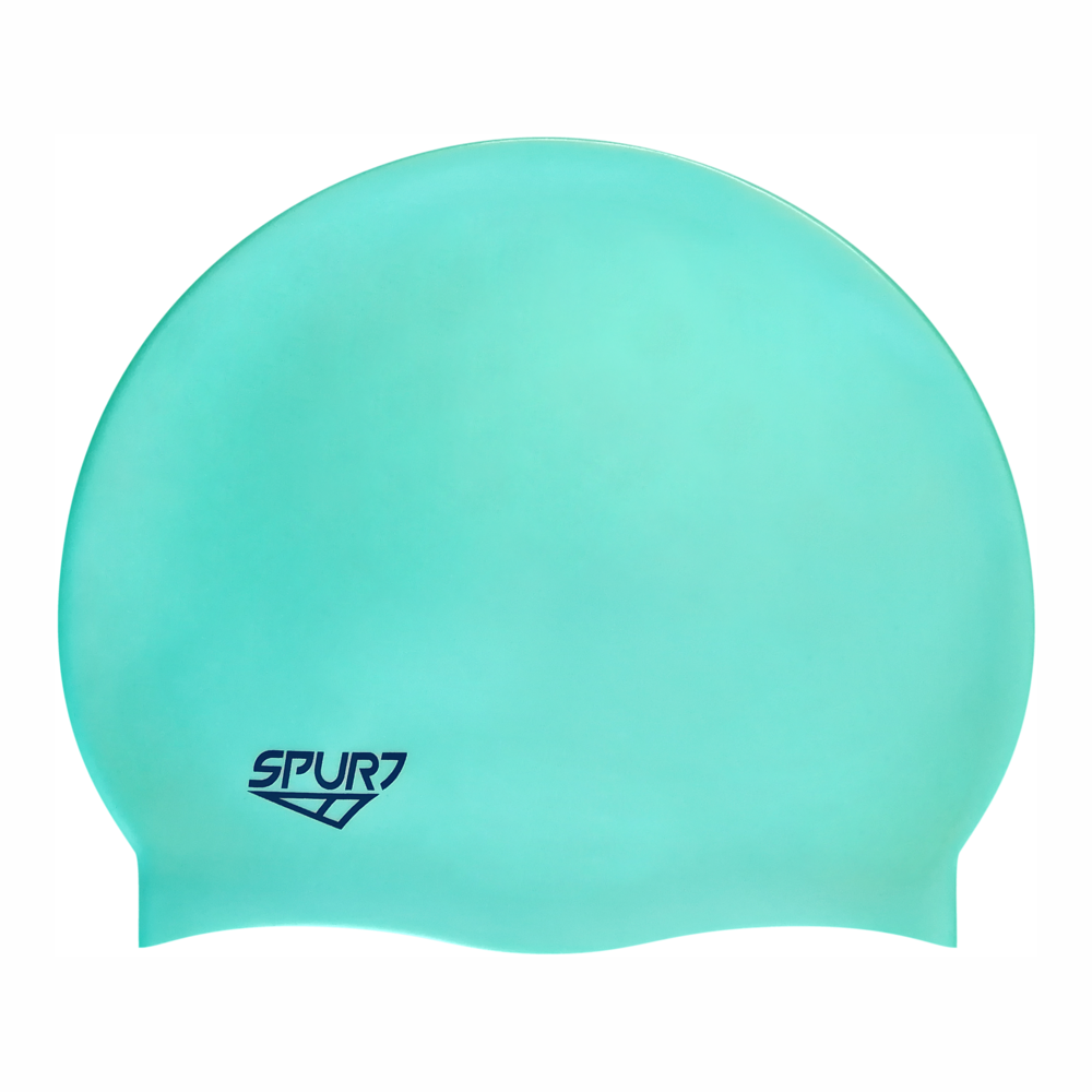 Spurt Flexi plain silicone swim cap in aqua