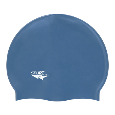 Spurt Flexi plain silicone swim cap in baltic blue
