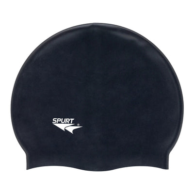 Spurt Flexi plain silicone swim cap in black