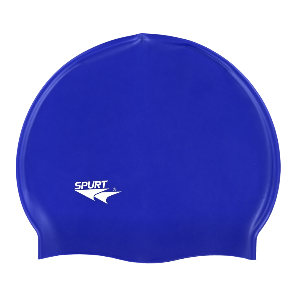 Spurt Flexi plain silicone swim cap in blue