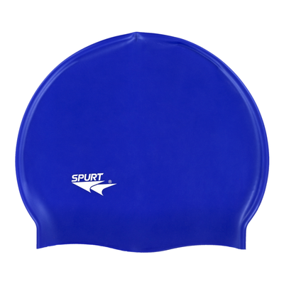 Spurt Flexi plain silicone swim cap in blue