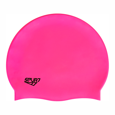 Spurt Flexi plain silicone swim cap in bright pink