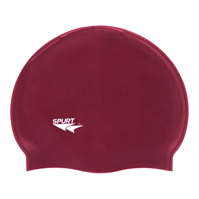 Spurt Flexi plain silicone swim cap in burgundy