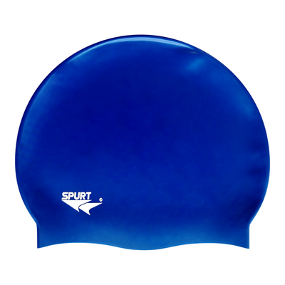 Spurt Flexi plain silicone swim cap in dark blue