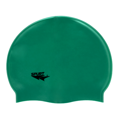 Spurt Flexi plain silicone swim cap in green