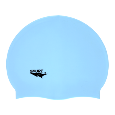 Spurt Flexi plain silicone swim cap in ice blue