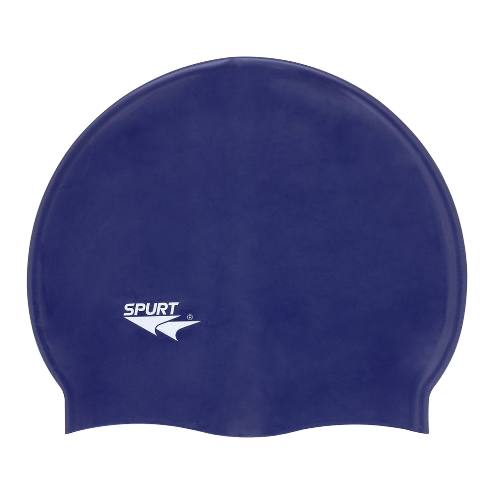 Spurt Flexi plain silicone swim cap in midnight navy