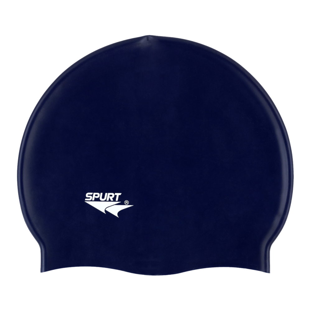 Spurt Flexi plain silicone swim cap in navy