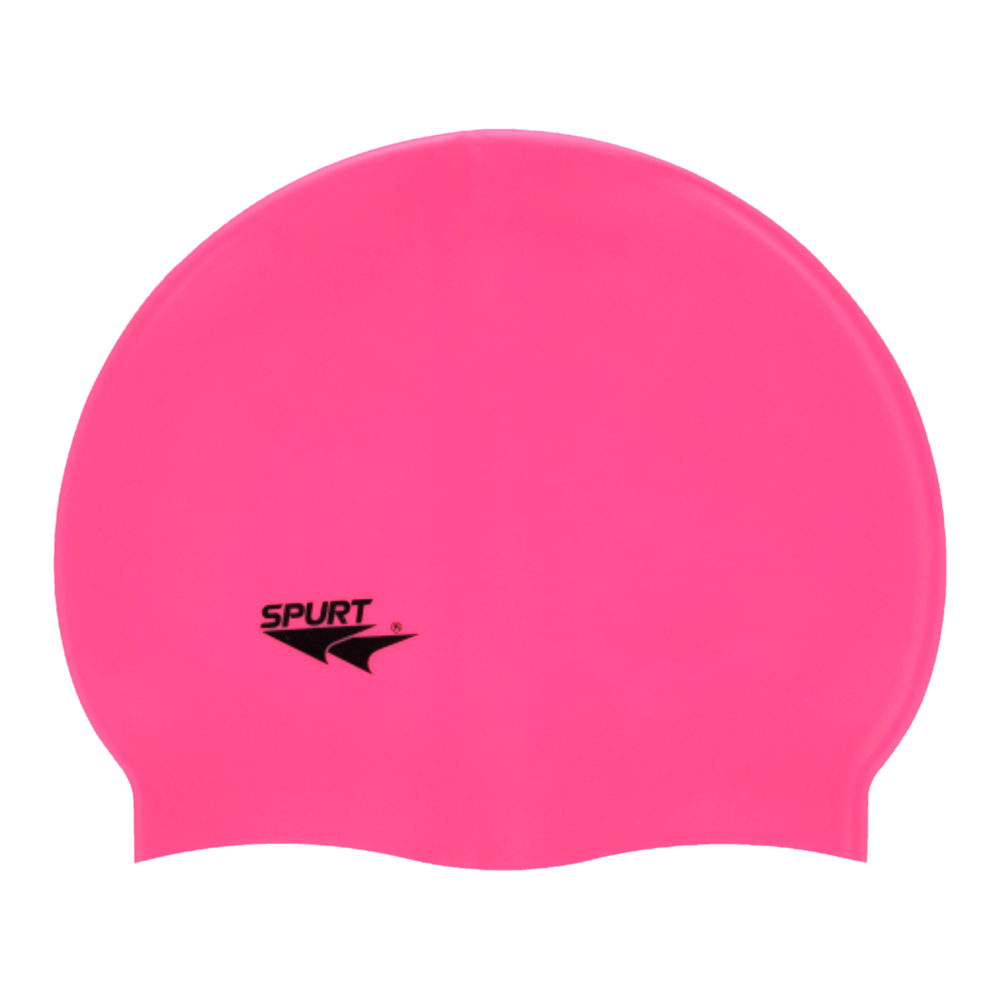 Spurt Flexi plain silicone swim cap in neon pink