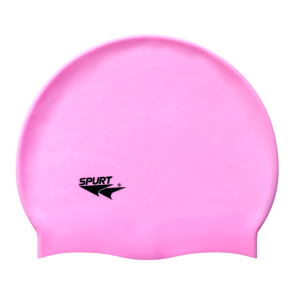 Spurt Flexi plain silicone swim cap in pink