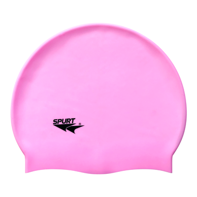 Spurt Flexi plain silicone swim cap in pink