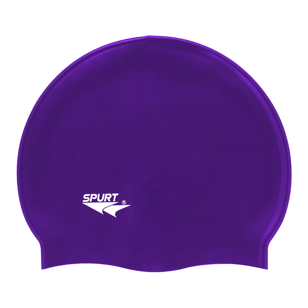 Spurt Flexi plain silicone swim cap in purple