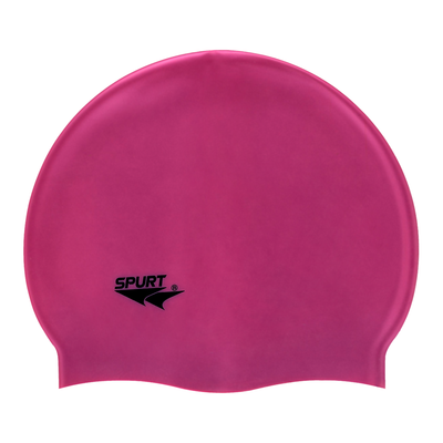 Spurt Flexi plain silicone swim cap in raspberry