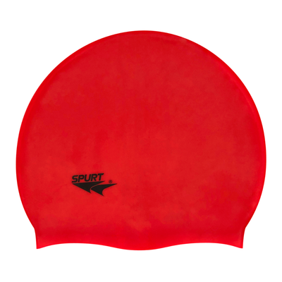 Spurt Flexi plain silicone swim cap in red