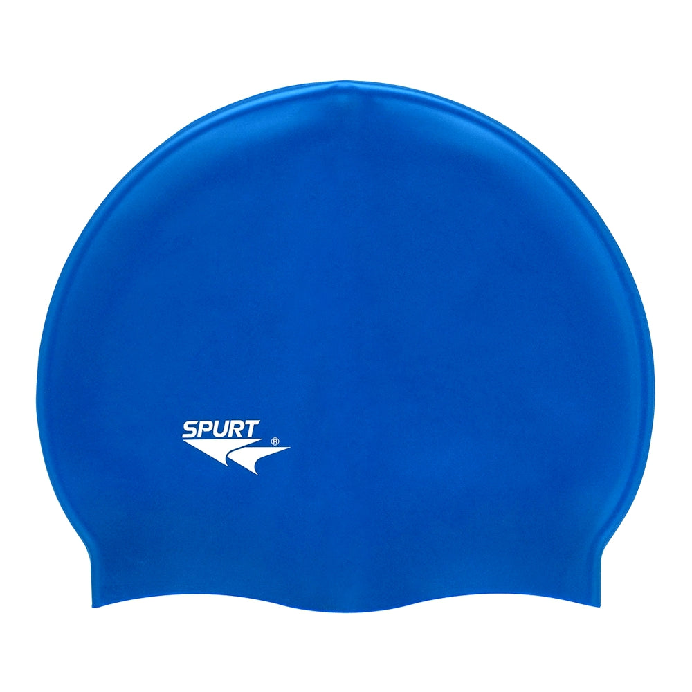 Spurt Flexi plain silicone swim cap in scuba blue
