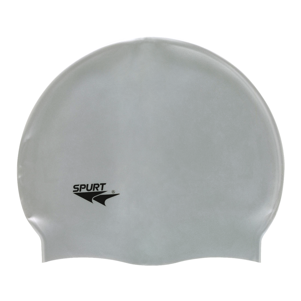 Spurt Flexi plain silicone swim cap in silver