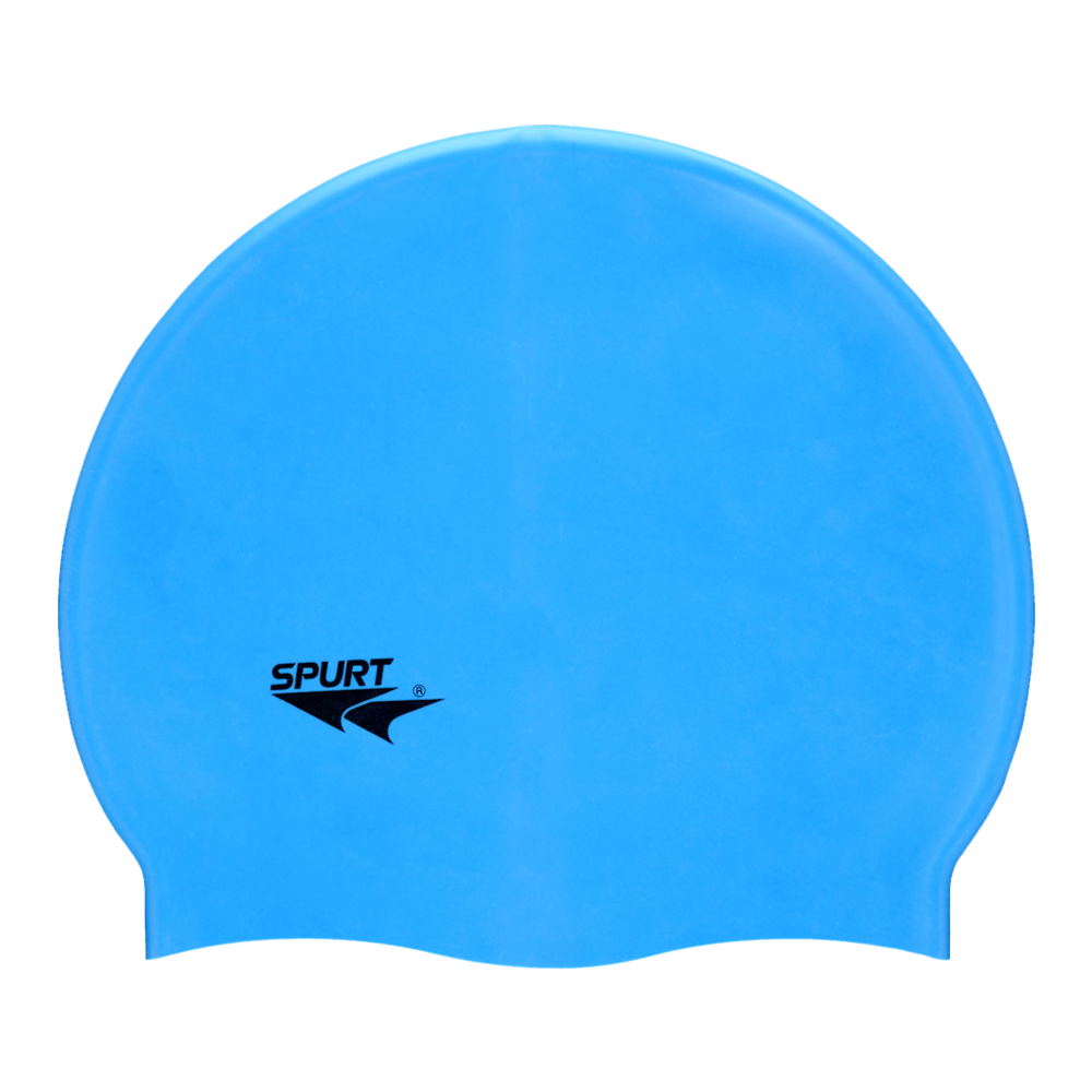 Spurt Flexi plain silicone swim cap in sky blue