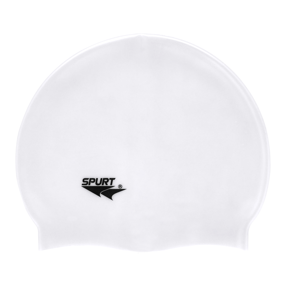 Spurt Flexi plain silicone swim cap in white