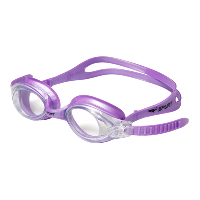Spurt flow goggles, purple frame with clear lens