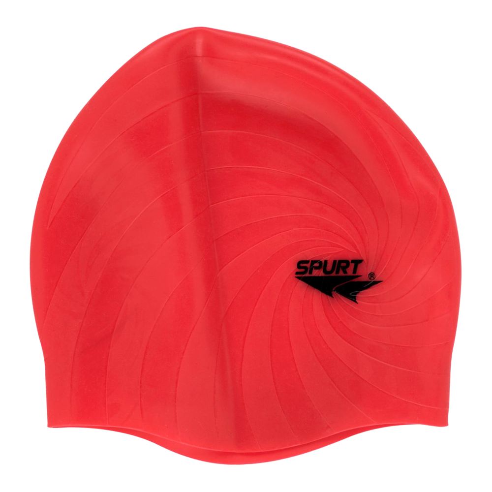 Spurt Hurricane embossed silicone swim cap in black