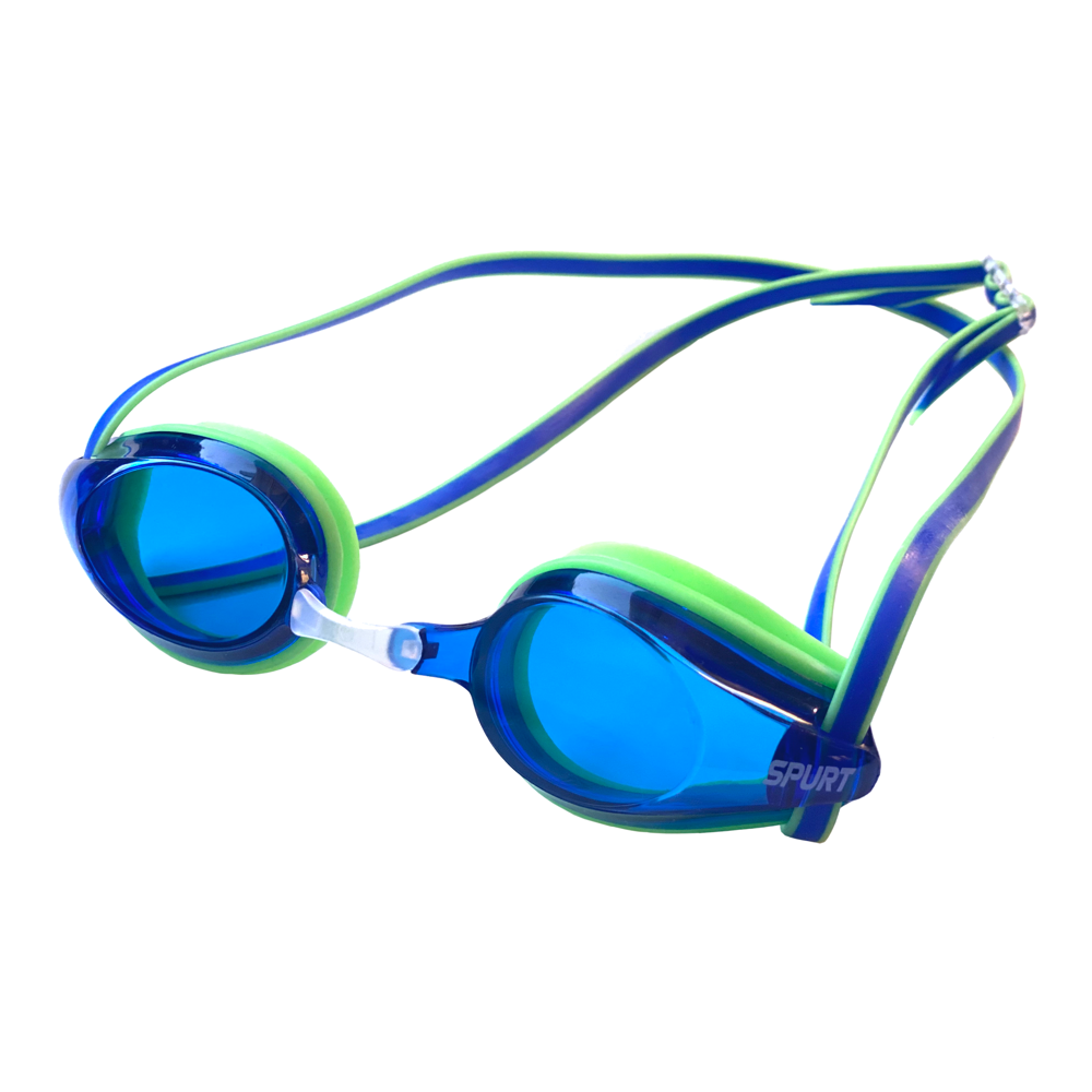 Spurt intermediate racer goggles, smoke black frame with mirror silver lens