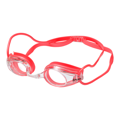 Spurt intermediate racer goggles, coral frame with clear lens