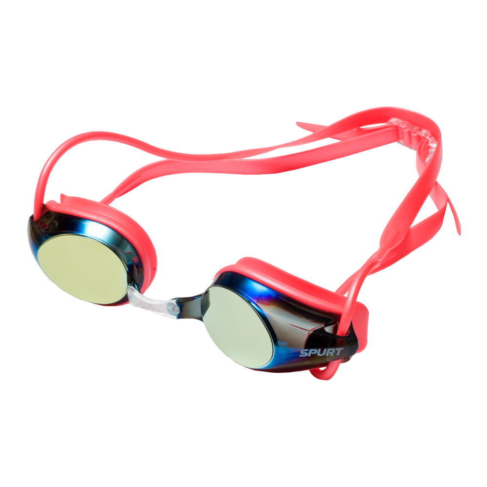 Spurt intermediate racer goggles, smoke black frame with mirror silver lens