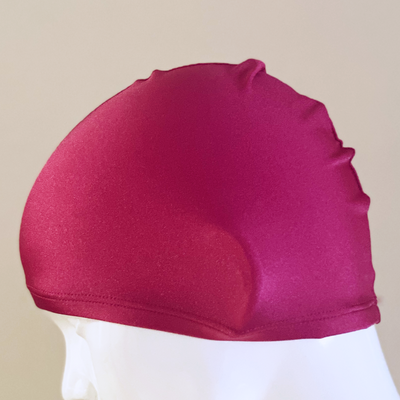 Spurt lycra swim cap in raspberry large