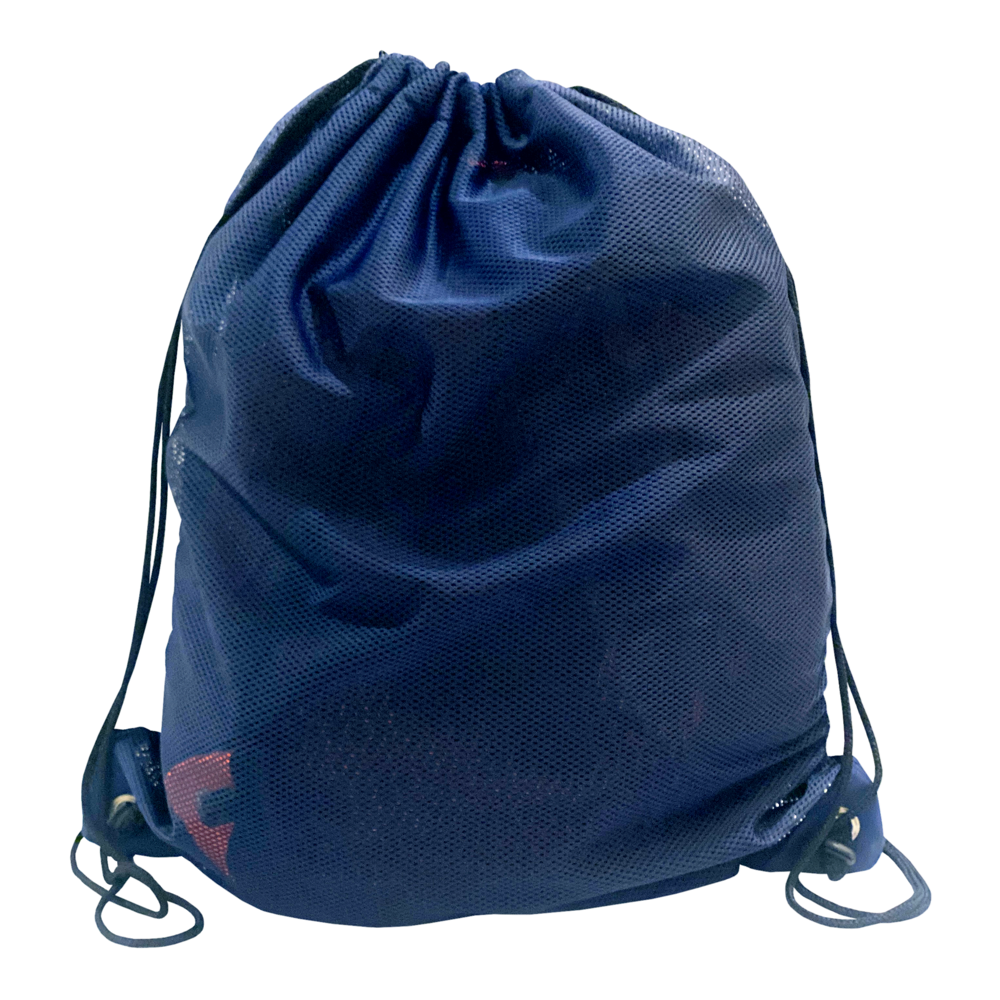 Spurt large mesh drawstring bag, orange, black corners