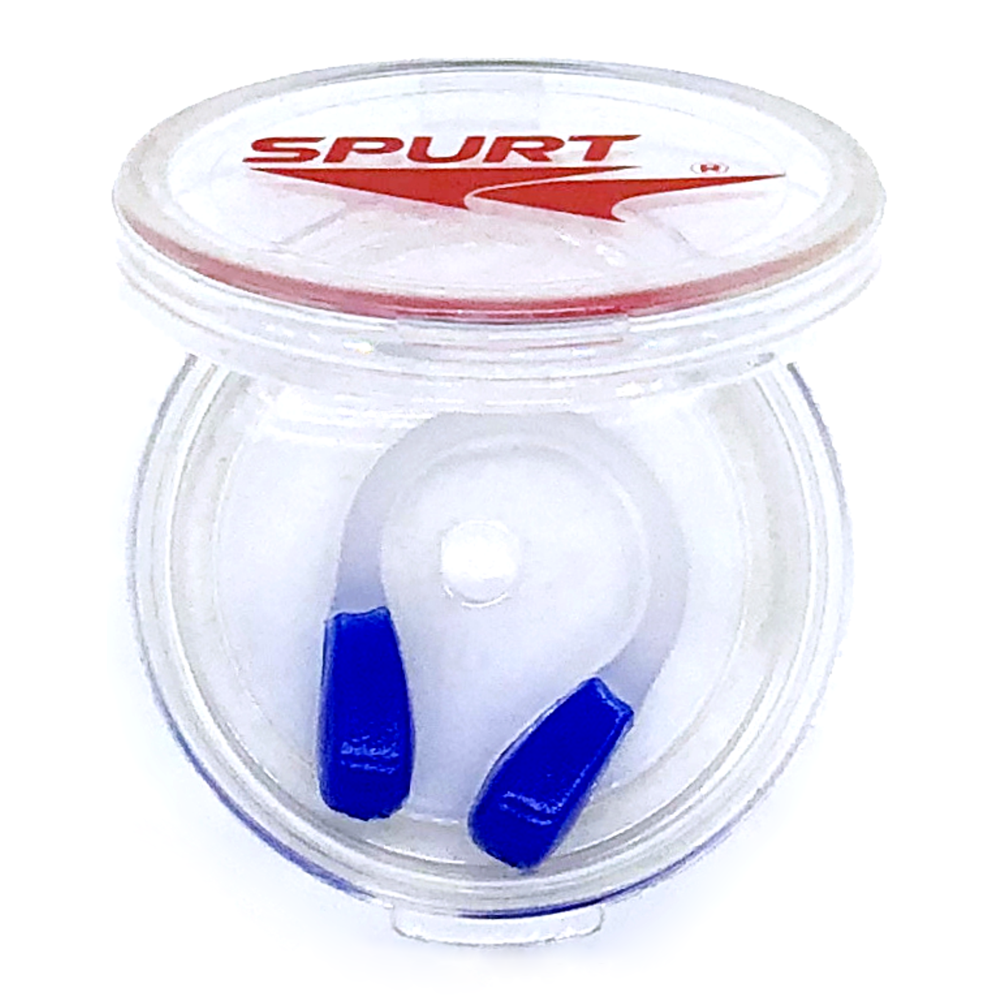 Spurt swimming nose clip, plastic and silicone blue / clear