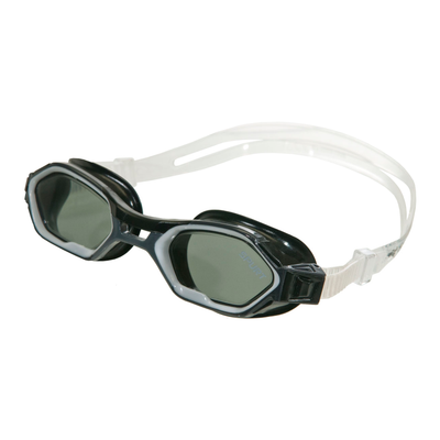 Spurt open water goggles, grey, black and opaque white frame with smoke lens