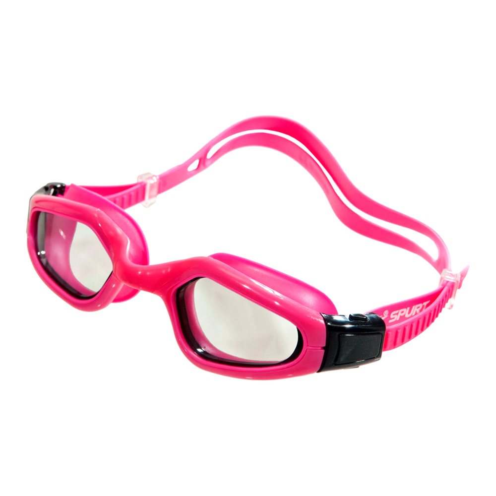 Spurt open water goggles, grey, black and opaque white frame with smoke lens