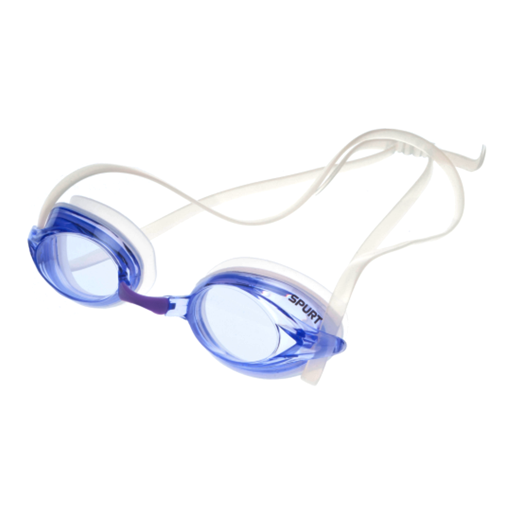 Spurt pace goggles, opaque white frame with lilac lens