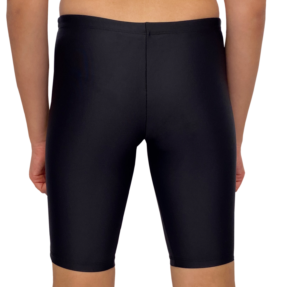 Spurt plain jammer swimsuit in black, alternate view 1