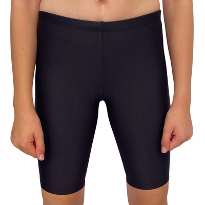 Spurt plain jammer swimsuit in black