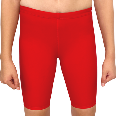 Spurt plain jammer swimsuit in red