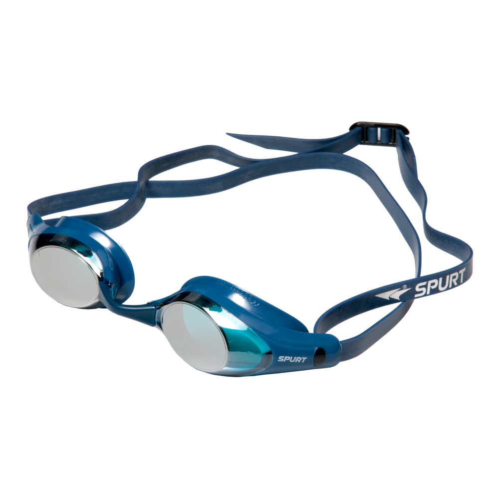 Spurt terminator goggles, gun metal blue frame with mirror silver lens