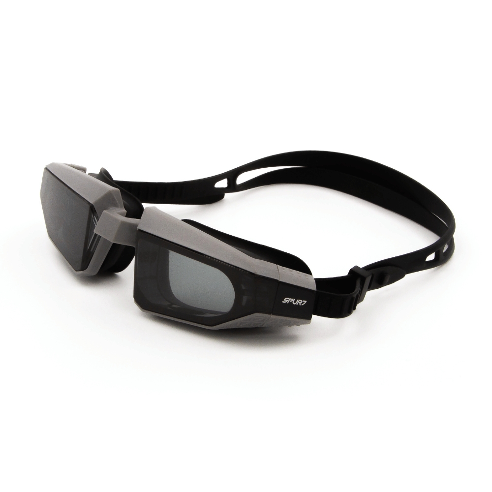 Spurt The Bomb goggles, silver and black frame with smoke lens