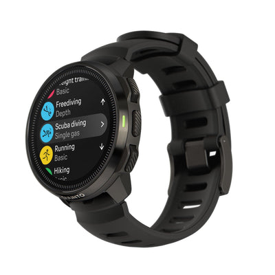 Suunto Ocean showing the sport mode menu including freediving, scuba and snorkelling